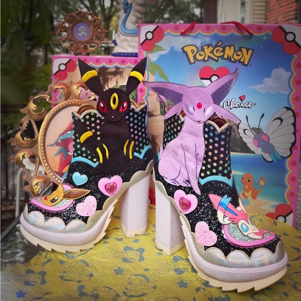 Irregular Choice Pokémon Day and Night Espeon and Umbreon Boots heel size 9 / 40